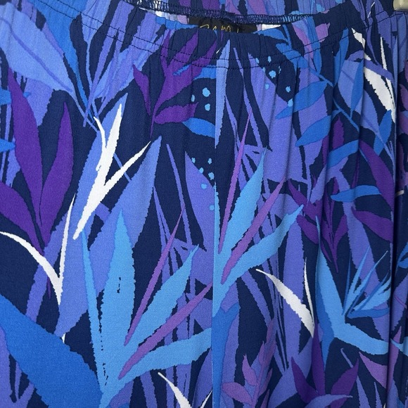 Bob Mackie Womens Size 1x Wearable Art Mutli Color Wide Leg Stretch Cropped - Picture 5 of 7